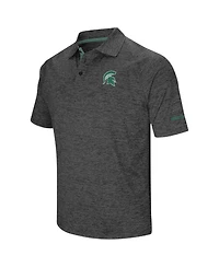Men's Colosseum Black Michigan State Spartans Big and Tall Down Swing Polo Shirt