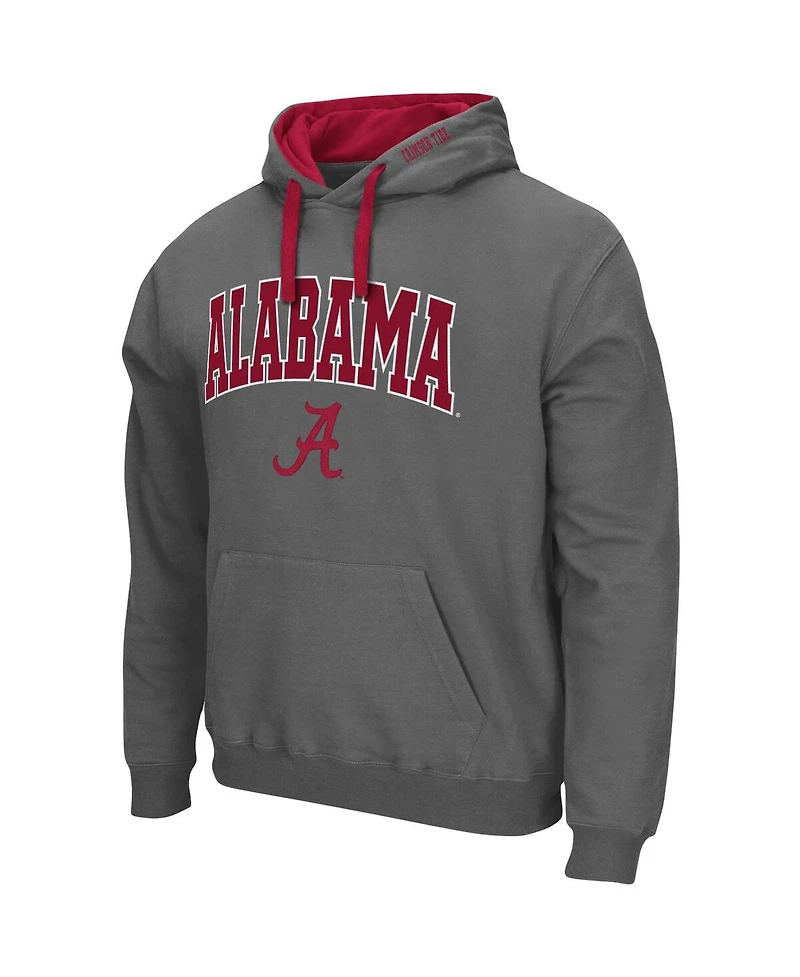 Men's Colosseum Charcoal Alabama Crimson Tide Big and Tall Arch Logo 2.0 Pullover Hoodie