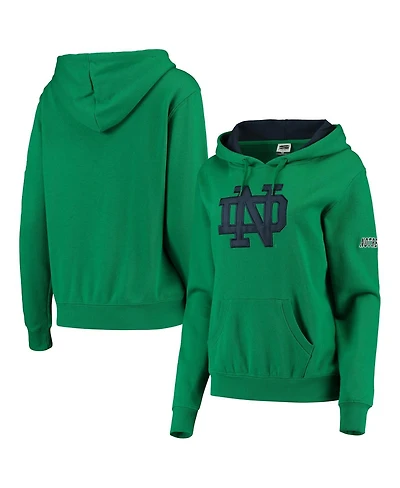 Women's Stadium Athletic Kelly Green Notre Dame Fighting Irish Big Logo Pullover Hoodie