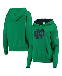 Women's Stadium Athletic Kelly Green Notre Dame Fighting Irish Big Logo Pullover Hoodie