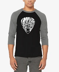 La Pop Art Men's Raglan Sleeves Guitar Pick Baseball Word T-shirt