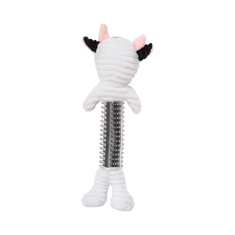 Country Living Black & White Cow Plush Dog Toy – Durable Thermoplastic Rubber with Squeaker & Crinkle Paper for Fun Play, Suitable for All Dog