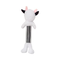 Country Living Black & White Cow Plush Dog Toy – Durable Thermoplastic Rubber with Squeaker & Crinkle Paper for Fun Play, Suitable for All Dog