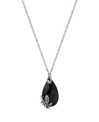 2028 Glass Teardrop Pendant Necklace