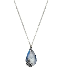 2028 Glass Teardrop Pendant Necklace