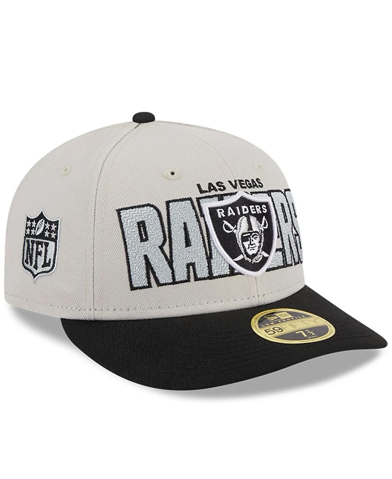 Men's New Era Stone, Black Las Vegas Raiders 2023 Nfl Draft Low Profile 59FIFTY Fitted Hat