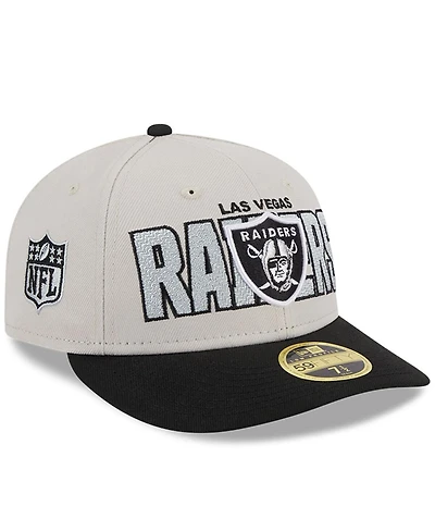 Men's New Era Stone, Black Las Vegas Raiders 2023 Nfl Draft Low Profile 59FIFTY Fitted Hat