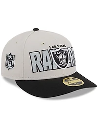 Men's New Era Stone, Black Las Vegas Raiders 2023 Nfl Draft Low Profile 59FIFTY Fitted Hat