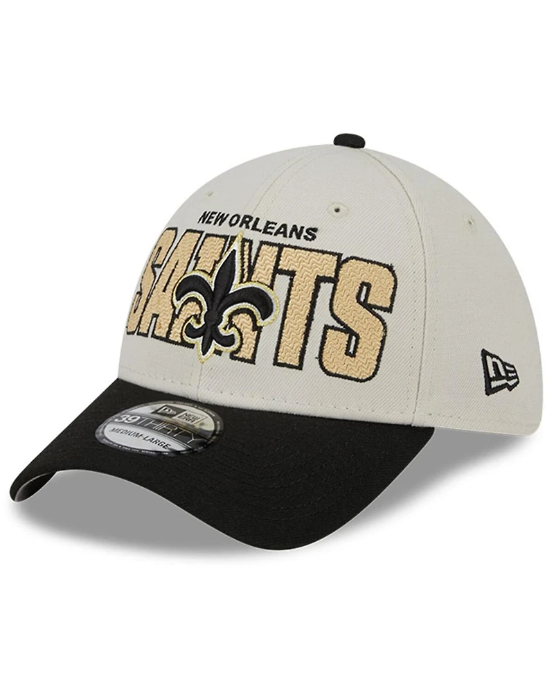 Men's New Era Stone, Black Orleans Saints 2023 Nfl Draft 39THIRTY Flex Hat