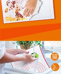 Cheer Collection 2 Pack Dough Pastry Baking Mat, 16" x 24"
