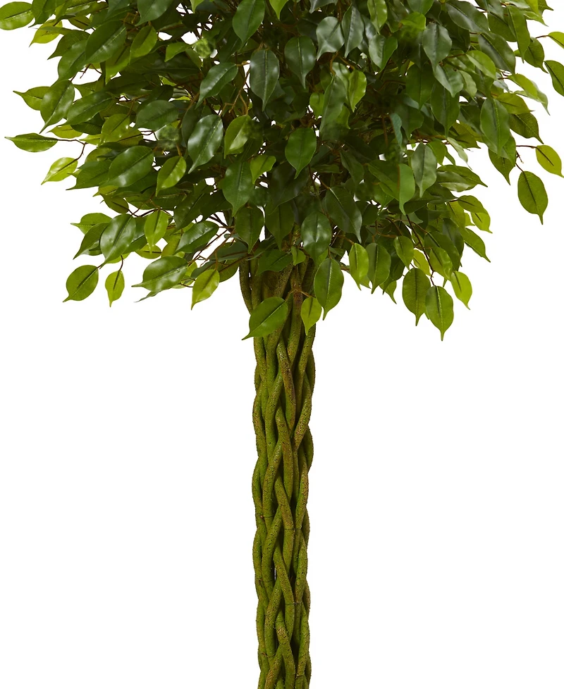Nearly Natural 5' Ficus Uv-Resistant Indoor/Outdoor Artificial Tree with Woven Trunk