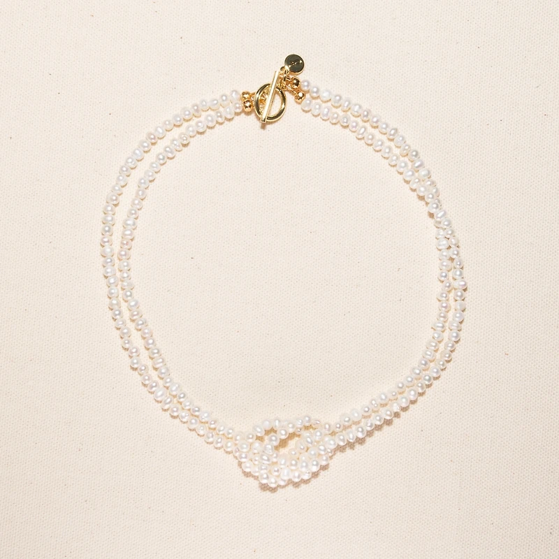 18K Gold Plated Freshwater Pearls - Cece Necklace 17" For Women