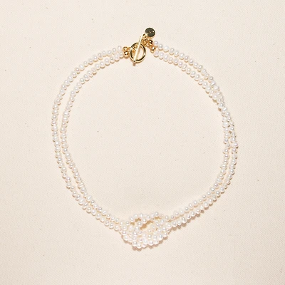 18K Gold Plated Freshwater Pearls - Cece Necklace 17" For Women