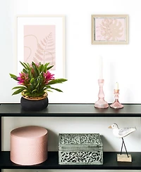 Nearly Natural 11in. Bromeliad Artificial Plant in Stoneware Planter