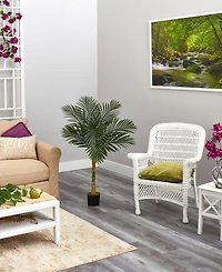 4' Single Stalk Gold-Tone Cane Artificial Palm Tree