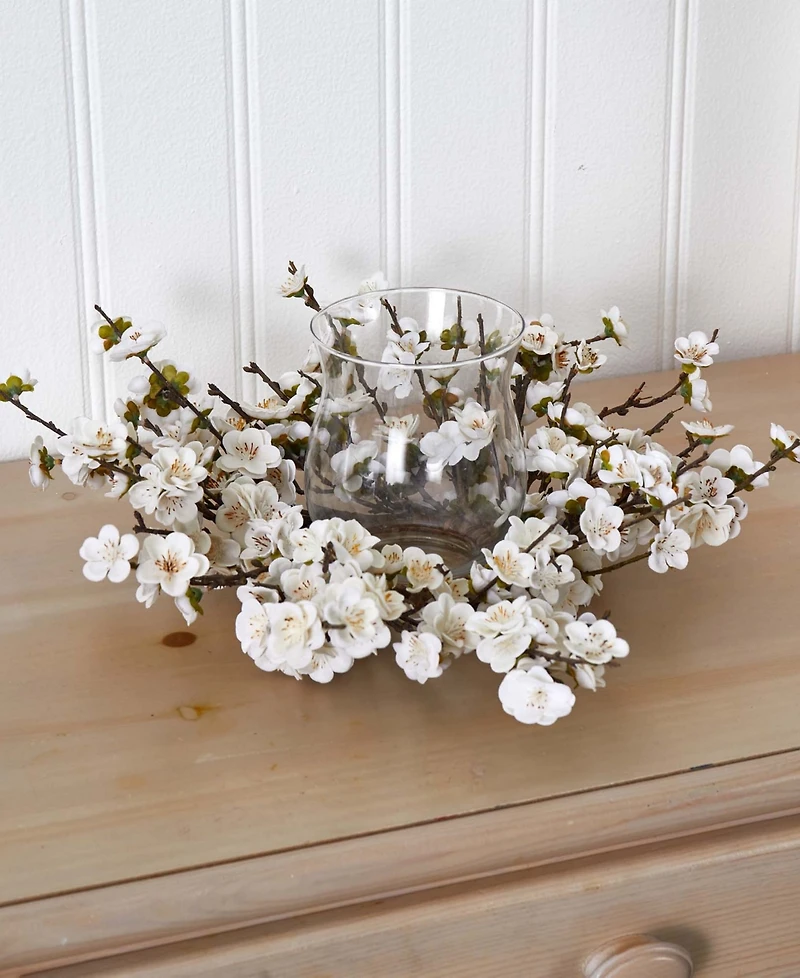 Nearly Natural Plum Blossom Candelabrum