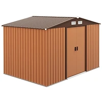 Outsunny 9' x 6' Steel Outdoor Utility Storage Tool Shed Kit Backyard