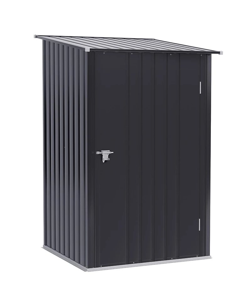 Outsunny 3.3' x 3.4' Metal Outdoor Storage Shed with Lockable Doors