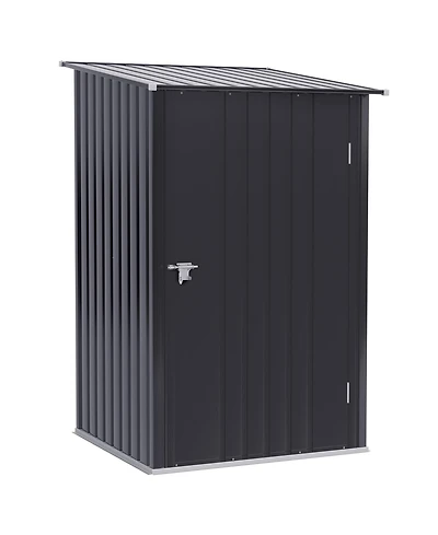 Outsunny 3.3' x 3.4' Metal Outdoor Storage Shed with Lockable Doors