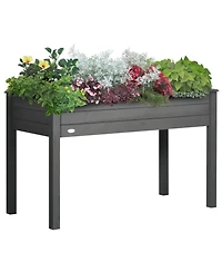 Outsunny 48" Raised Garden Bed Elevated Wooden Planter Box with Holes,