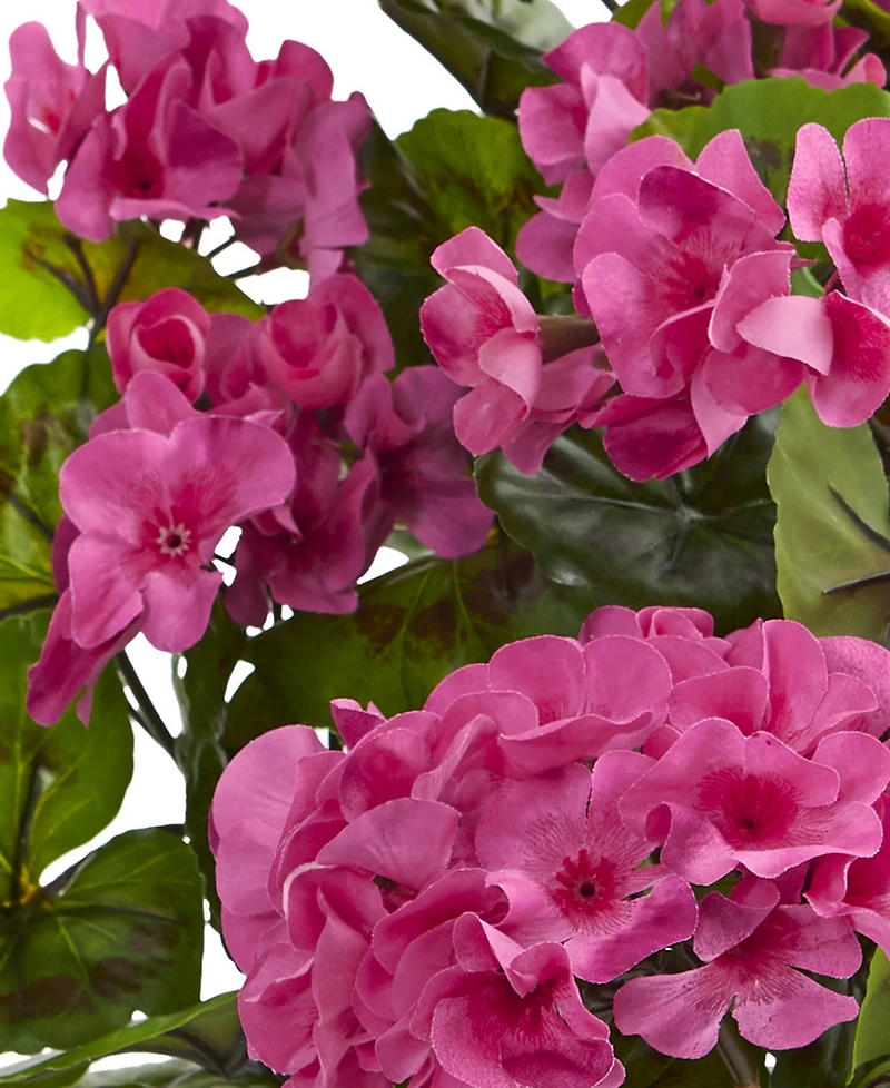 Nearly Natural Geranium Artificial Bush, Uv Resistant, Set of 3