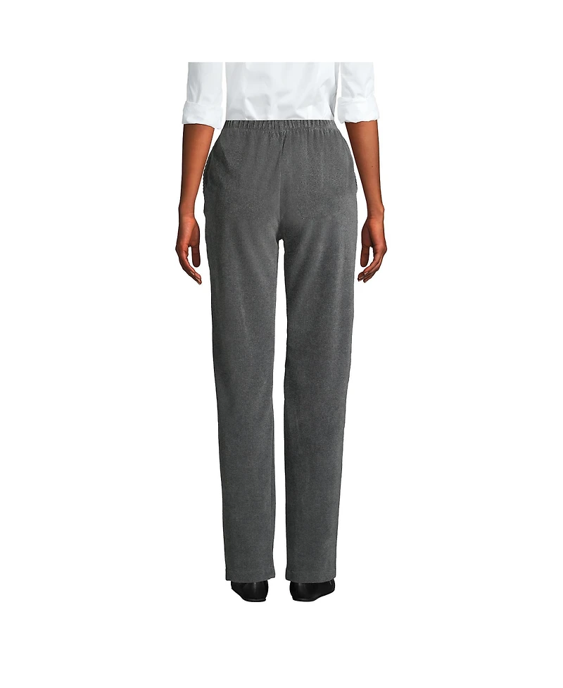 Lands' End Petite Sport Knit High Rise Corduroy Elastic Waist Pants