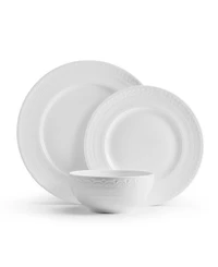 Mikasa Embossed Crown Bone China 18 Piece Dinnerware Set, Service for 6