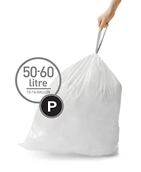 Simplehuman Code P 100pk Custom Fit Liners with 5 Quick Dispense Packs, 50-60L Kitchen Trash Bag Liners