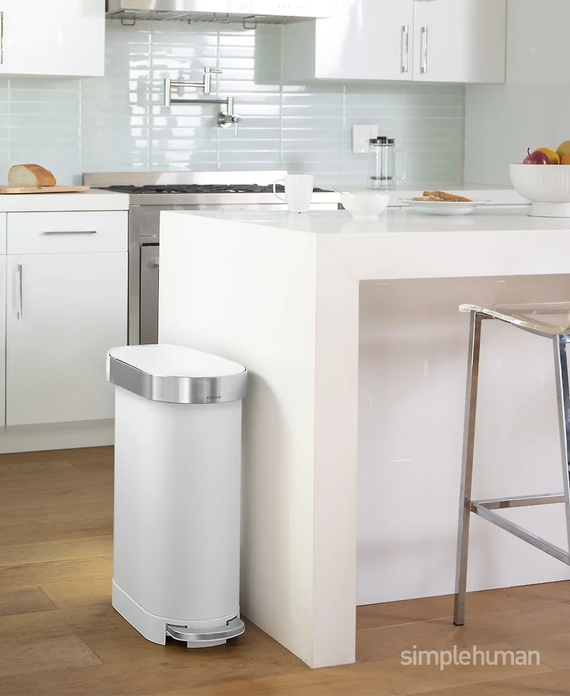 simplehuman 45 Liter Slim Kitchen Trash Can with Liner Pocket