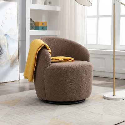 Streamdale Cozy Teddy Fabric Swivel Armchair