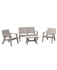 Outsunny 4-Piece Outdoor Patio Conversation Set Weatherproof Pp Materials