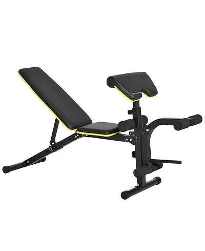 Soozier Adjustable Workout Bench with Leg Extension and Curl, Ergonomic Foam, Dumbbell Bench for Home, Comfortable Padding, Exercise Bench Home Gym Eq