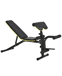 Soozier Adjustable Workout Bench with Leg Extension and Curl, Ergonomic Foam, Dumbbell Bench for Home, Comfortable Padding, Exercise Bench Home Gym Eq