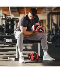 Soozier Barbell Dumbbells 2-in-1 Combo Free Weight Set, 44 lbs.