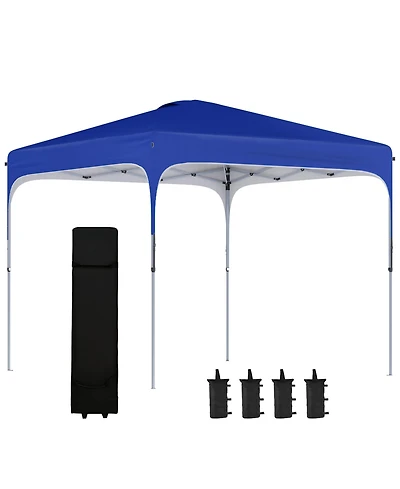 Outsunny Pop Up Gazebo Foldable w/ Wheeled Carry Bag & 4 Weight Bags