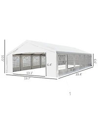 Outsunny 20' x 40' Heavy-duty Large Wedding Tent with Sidewalls,
