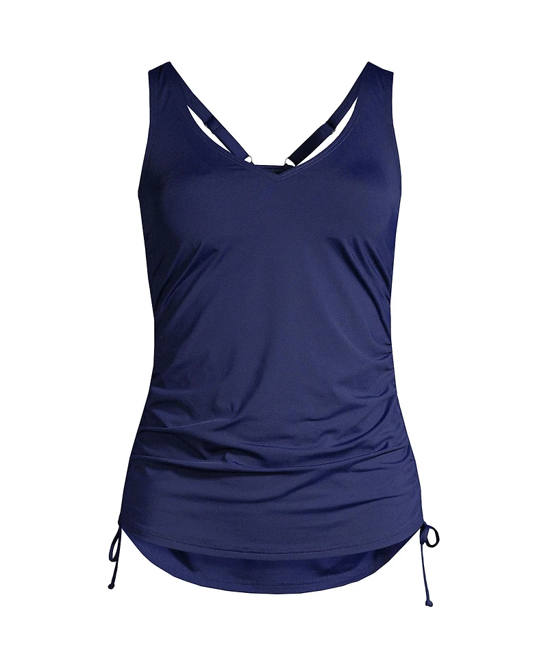 Lands' End Petite Adjustable V-neck Underwire Tankini Swimsuit Top Straps