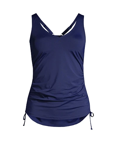 Lands' End Petite Adjustable V-neck Underwire Tankini Swimsuit Top Straps