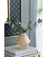 Ab Home Ribbed Geometric Glass Vase, Set of 2