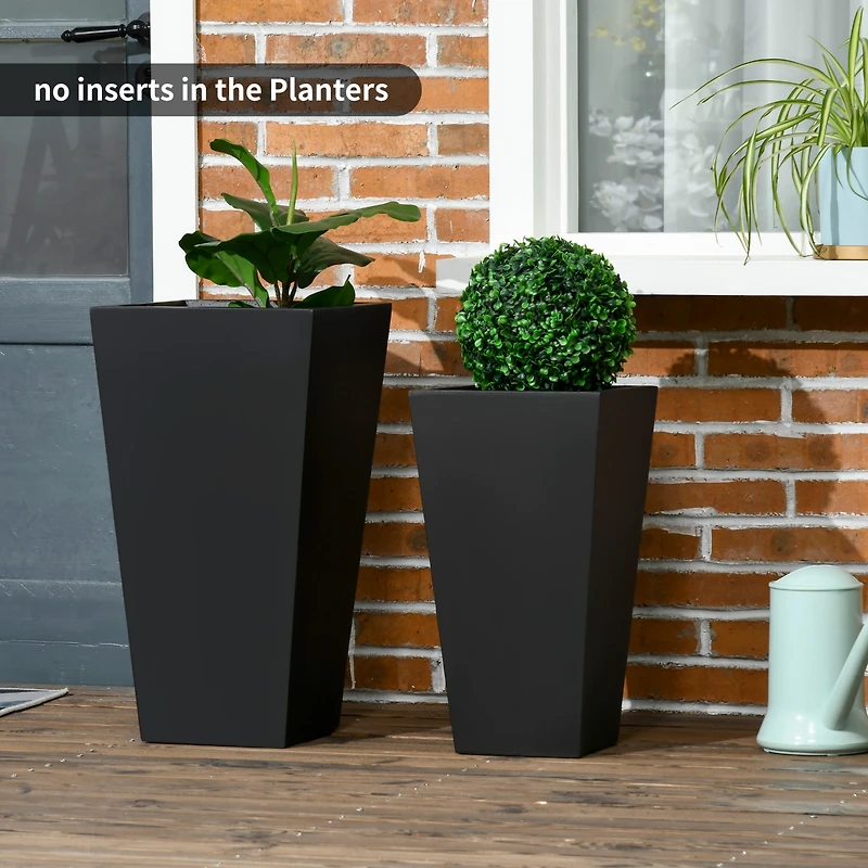 Outsunny 2-Pack MgO Flower Pots with Drainage Hole