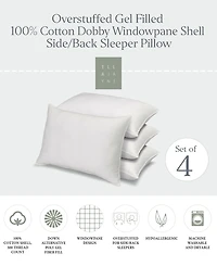 Ella Jayne 100% Cotton Dobby-Box Shell Firm Density Side/Back Sleeper Down Alternative 4-Pack Pillow