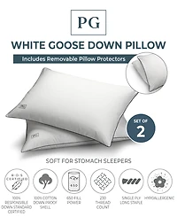 Pillow Guy 100% Certified Rds White Goose Down Soft Density 2-Pack Pillows