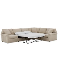 Closeout! Wrenley 137" 5-Pc. Fabric L-Shape Modular Sleeper Sectional Sofa, Created for Macy's