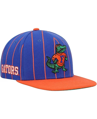 Men's Mitchell & Ness Royal Florida Gators Team Pinstripe Snapback Hat
