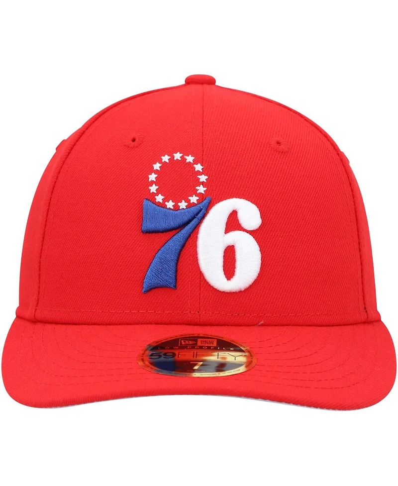 Men's New Era Red Philadelphia 76ers Team Low Profile 59FIFTY Fitted Hat