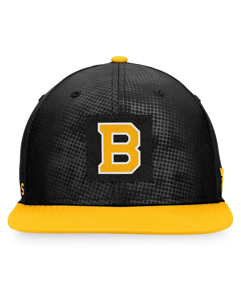 Men's Fanatics Black, Gold Boston Bruins Authentic Pro Alternate Logo Snapback Hat