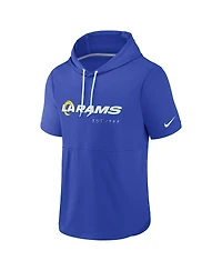 Men's Nike Royal Los Angeles Rams Short Sleeve Pullover Hoodie