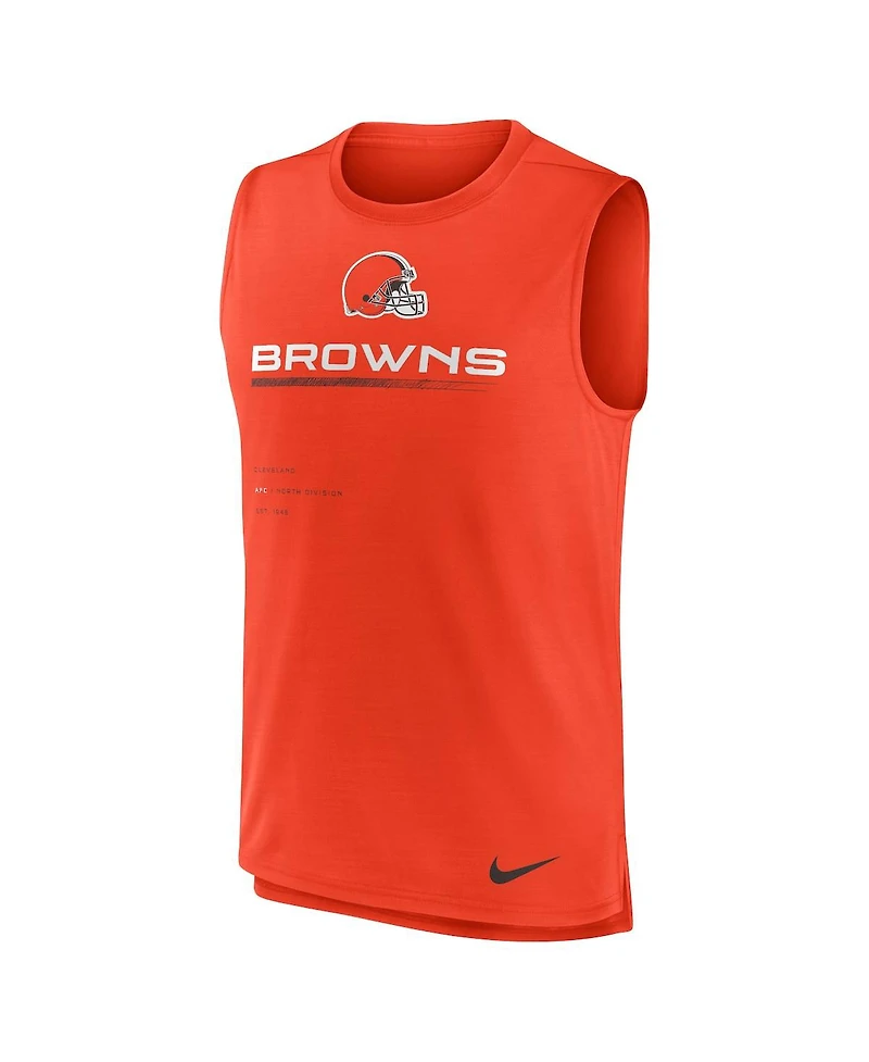 Men's Nike Orange Cleveland Browns Muscle Trainer Tank Top