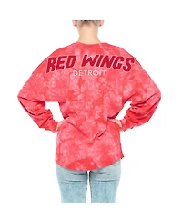 Women's Fanatics Red Detroit Red Wings Crystal-Dye Long Sleeve T-shirt