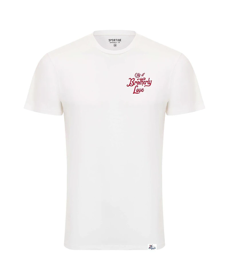 Men's and Women's Sportiqe White Philadelphia 76ers 2022/23 City Edition '76 Originals' Bingham Elevated Tri-Blend T-shirt
